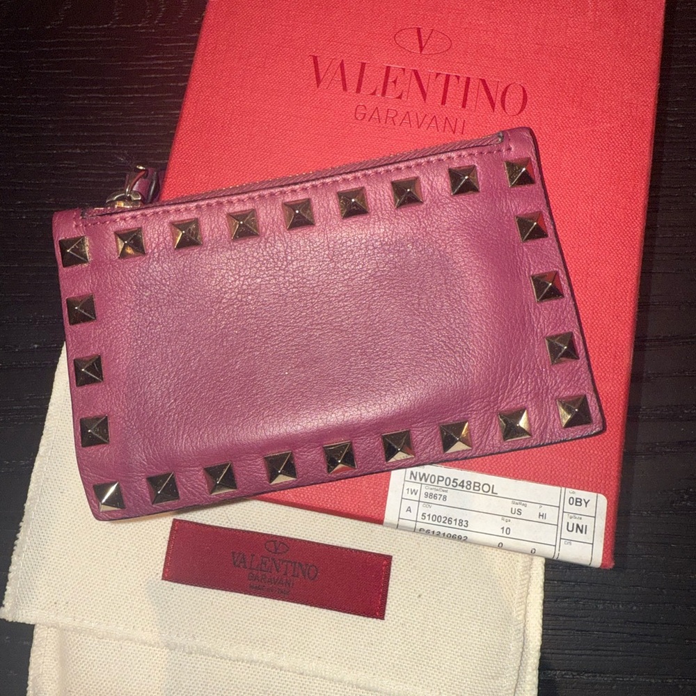 Valentino Garavani Pink Rockstud Clutch